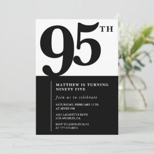 Invitation élégante pour 95e anniversaire Black Ch