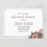 Invitation élégante pour dîner de répétition sur l