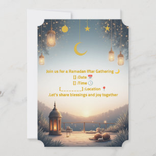 Invitation élégante pour Iftar de Ramadan 🌙 Or &
