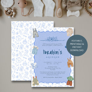 Invitation élégante pour la cérémonie Aqiqah de vo
