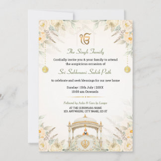 Invitation élégante pour la cérémonie de Sukhmani