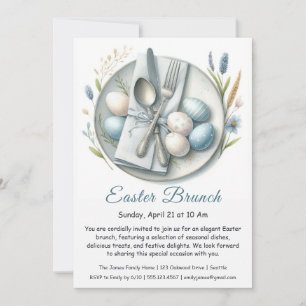 Invitation élégante pour le brunch de Pâques