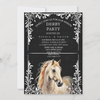 Invitation élégante pour le Derby de chevaux à l'a