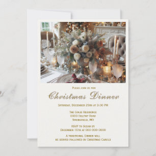 Invitation élégante pour le dîner de Noël