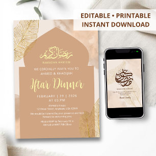 Invitation élégante pour le dîner Iftar Boho en te