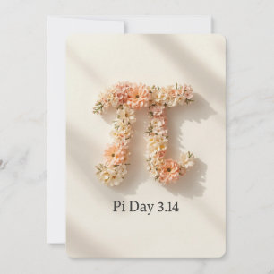 Invitation élégante pour le jour de Pi avec des fl