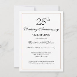 Invitation élégante pour les 25 ans de mariage en