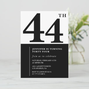 Invitation élégante pour les 44 ans d'une femme No