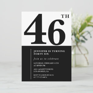 Invitation élégante pour les 46 ans d'une femme No