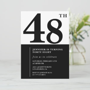 Invitation élégante pour les 48 ans d'une femme No