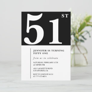 Invitation élégante pour les 51 ans d'une femme Ch