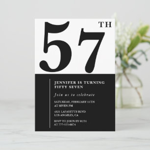 Invitation élégante pour les 57 ans d'une femme No