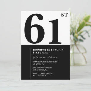 Invitation élégante pour les 61 ans d'une femme No
