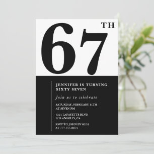 Invitation élégante pour les 67 ans d'une femme No