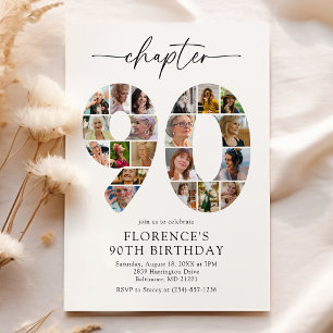 Invitation élégante pour les 90 ans - Nouveau chap