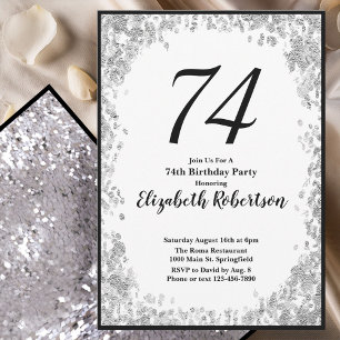 Invitation élégante pour ses 74 ans en argent pour