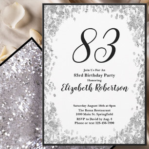 Invitation élégante pour ses 83 ans en argent pour