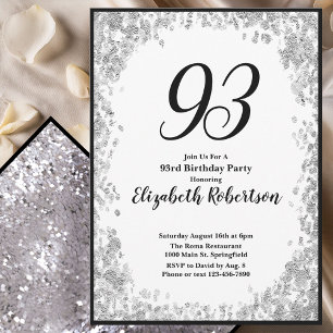 Invitation élégante pour ses 93 ans en argent pour