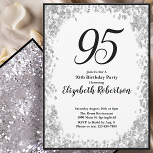 Invitation élégante pour ses 95 ans en argent