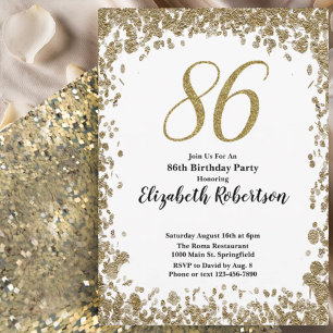Invitation élégante pour son 86e anniversaire en o