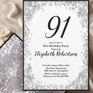 Invitation élégante pour son 91e anniversaire en a
