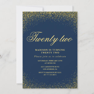 Invitation élégante pour un 22ème anniversaire Pai