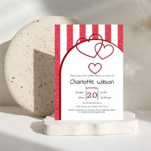 Invitation élégante pour une baby shower avec un m