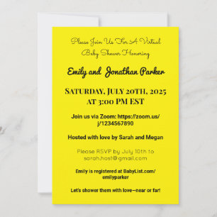 Invitation élégante pour une baby shower virtuelle