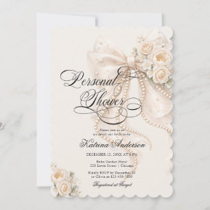 Invitation élégante pour une douche de mariée aux