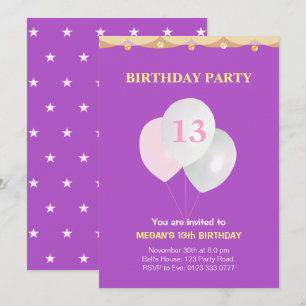 Invitation élégante pour une fête d'anniversaire d