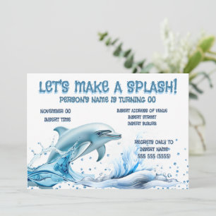Invitation élégante pour une fête dauphin   Paille