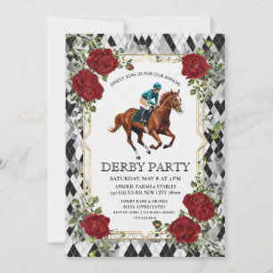 Invitation élégante pour une fête de Derby avec il
