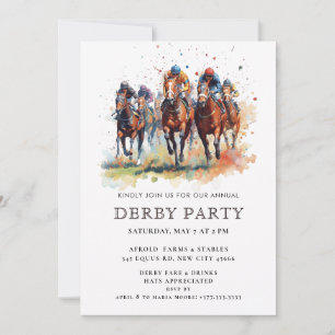 Invitation élégante pour une fête du Kentucky Derb