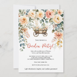 Invitation élégante pour une garden-party avec aqu