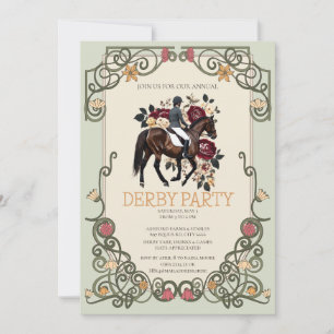 Invitation élégante pour une soirée Derby avec ill