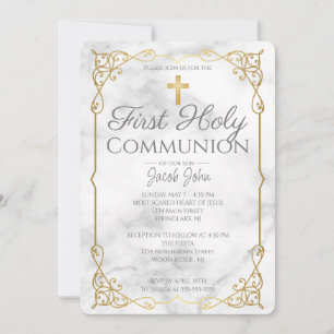 Invitation Élégante première sainte communion
