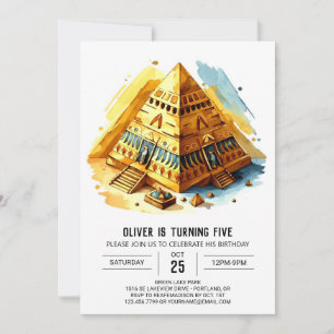 Invitation Elégante Pyramides égyptiennes en ligne Anniversai