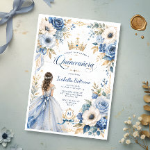 Élégante Quinceañera Fleurie Princesse Bleu Or