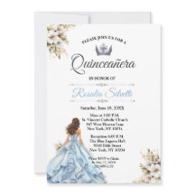 Elégante Quinceanera moderne bleu et argent