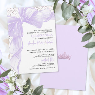 Invitation Élégante Quinceanera Violette