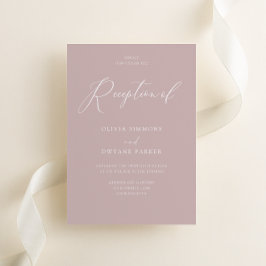 Invitation Elégante Réception De Mariage Moderne Rose Dusty