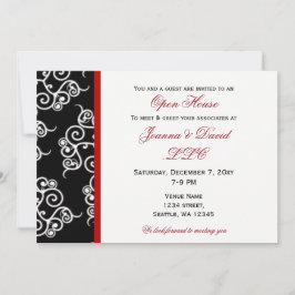 Invitation élégante Red Black White Corporate party Invitatio