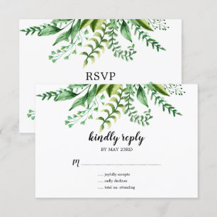 Invitation Élégante réponse de mariage botanique à l'aquarell