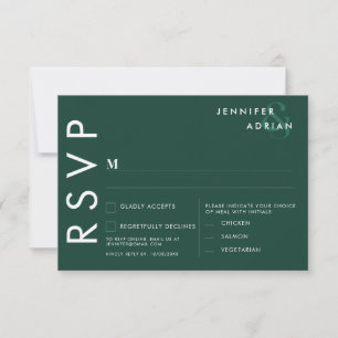Invitation Élégante réponse de mariage moderne vert Brunswick