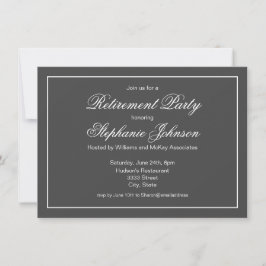 Invitation Élégante retraite Dark Grey Party