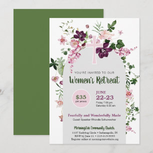 Invitation Élégante retraite de l'église des femmes florales 