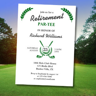 Invitation Elégante Retraite Golf Club Wreath Theme Party