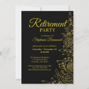Invitation Élégante retraite Rose en or pour femmes
