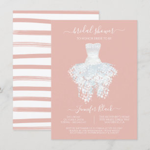 Invitation Elégante robe blanche Mariage douche nuptiale Invi