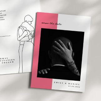 Invitation élégante rose pour sauver la date avec 